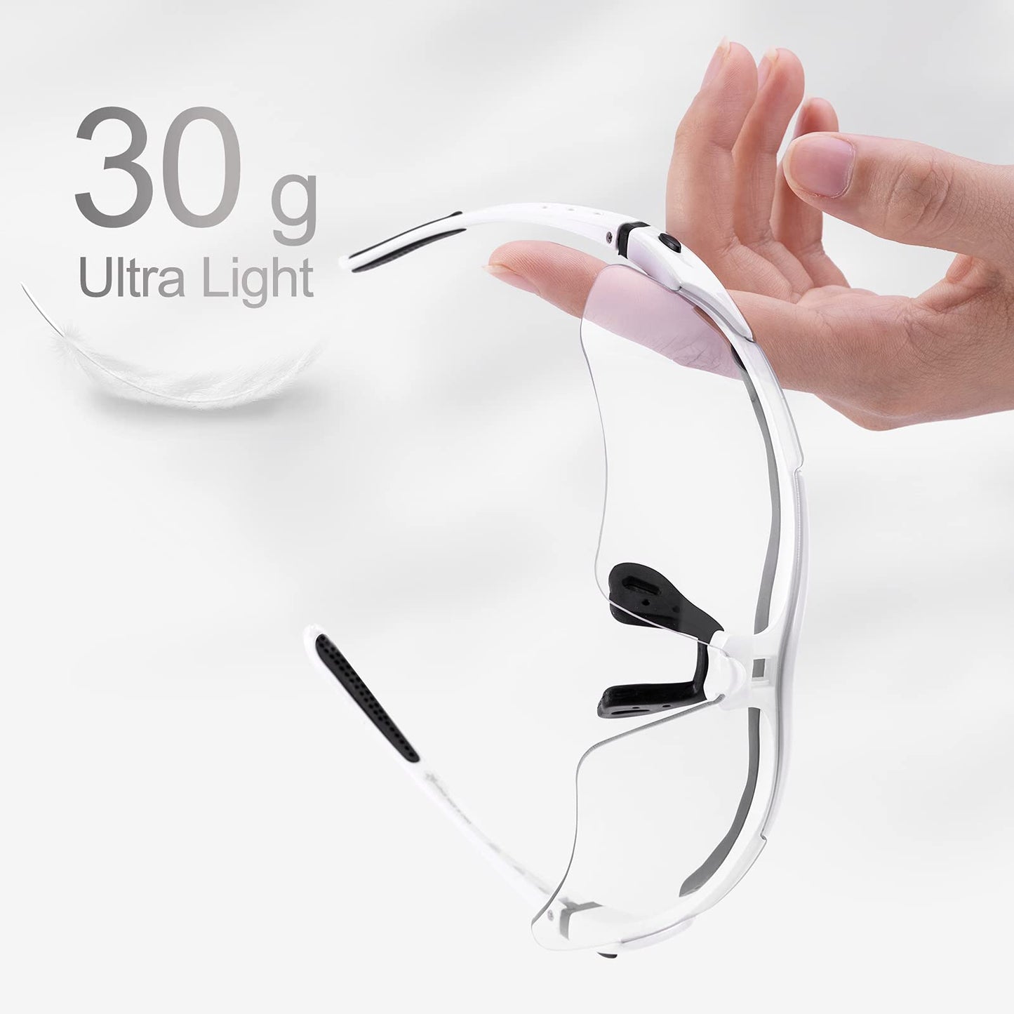 ROCKBROS Pickleball Glasses for Men Women Photochromic Sports Sunglasses UV400 Protection Interchangeable Strap