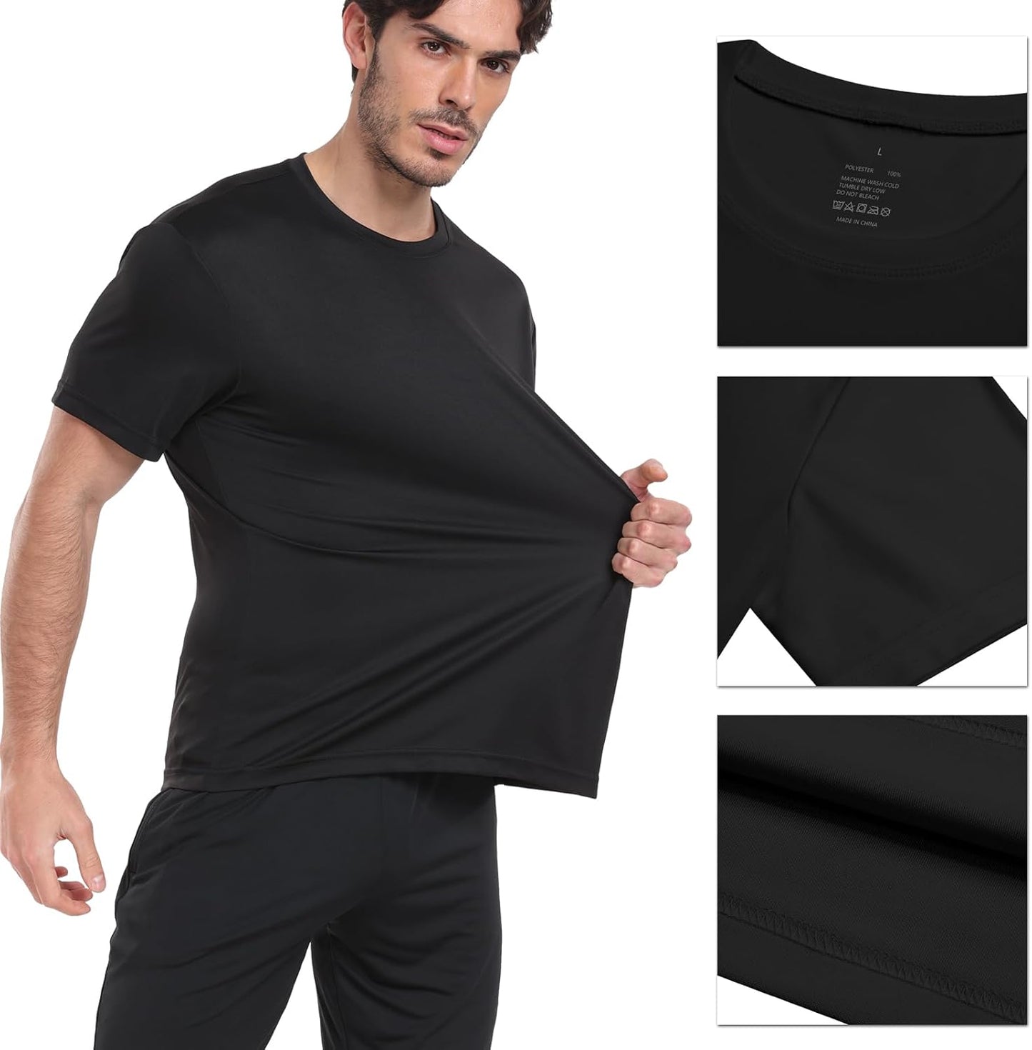 1/5 Pack Workout Shirts for Men Athletic Running Gym Quick Dry Short Sleeve Performance Moisture Wicking T Shirt
