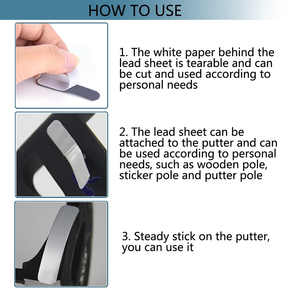 ZLY 40 PC Golf Lead Tape for Golf Clubs,Golf Strips Weighted Tape,Adhesive Add Weight Lead Tape Thickness,for Golf Club Tennis Racket Adjust Weight (Sliver)