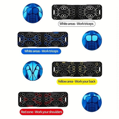 54-Hole Push-Up Board β Multi-Function Exercise Equipment for Home Gym β Adjustable Push-Up Bars for Chest, Arms & Core Workout β Strength Training Tool for Men & Women