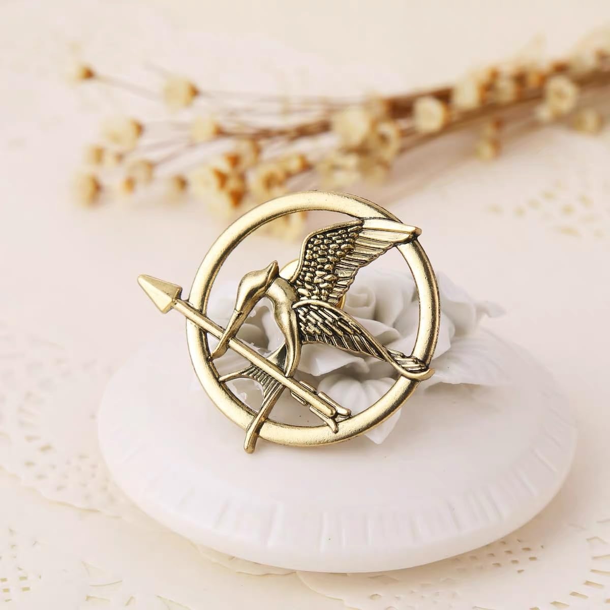 The Katniss Everdeen Costume, Mockingjay Pin for Hunger Games Pin,Prop Replica, Strong, Copper, for Hunger Games Movie Enthusiasts
