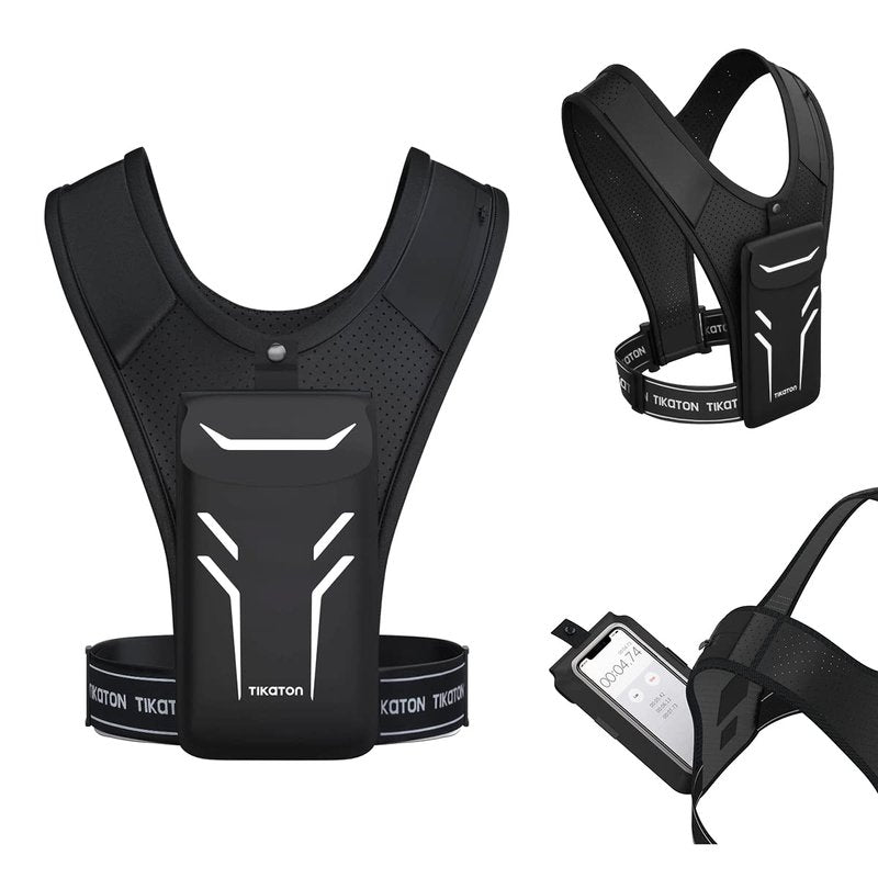 Tikaton Running Vest with Adjustable Waistband & Smart Materials - USA Original Patent, USA Designed, USA Shipped, USA Warranty (Black)