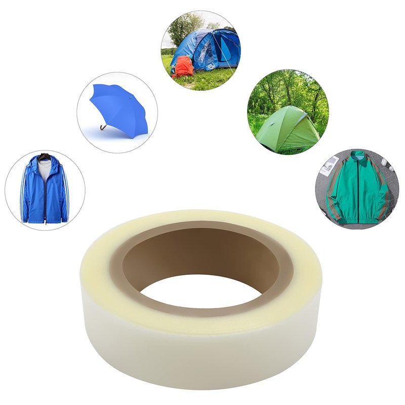XIWENQUKU 1 Roll 65′ Iron on Hot Melt Seam Sealing Repair Adhesive Fusible Tape,Layer for Waterproof PU Coated Fabrics Sportswear Outdoor Gear Raincoat Tent Awning (Clear, 0.78" X 0.04")