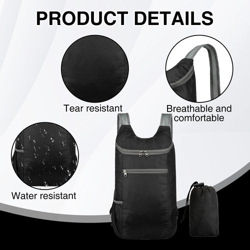 Small Hiking Backpack for Women Men, 15L Water Resistant Foldable Hiking Backpack Lightweight