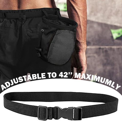 YERGOFE Climbing Chalk Bag - Adjustable Black Chalk Bag for Rock Climbing Equipment, Black