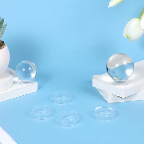 15Pcs Baseball Holder, Ball Stand Baseball Stand Sphere Holders for Display Clear Ring Acrylic Display Holders for Easter Eggs Golf Softball Tennis Ball Spheres Marbles Collections