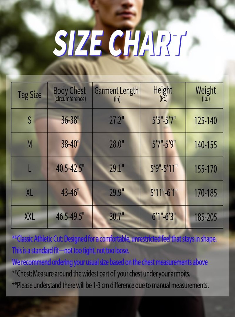 Zengjo Mens Athletic Shirts Moisture Wicking Quick Dry Crewneck Performance T-Shirt for Workout & Running