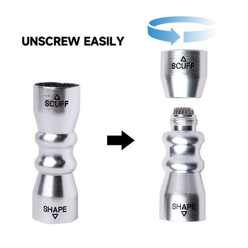 GSE Games & Sports Expert 3-in-1 Pool Cue Tip Tool, Billiard Cue Stick Tip Tool, Billiard Accessories Scuffer/Shaper/Aerator (Silver)