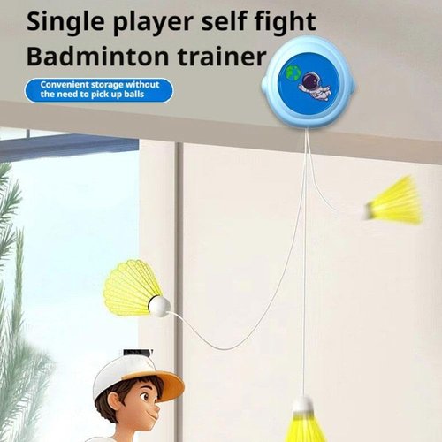 Single-Player Badminton Trainer Rebound Practice Device, Badminton Rebound Trainer, Badminton Training Tool, Self-Exercise Badminton Single Training Kit with Elastic Cords