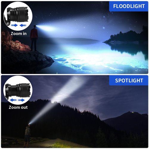 Staaricc Rechargeable Headlamp 1Pack, Bright Head Lamp, 90° Head Lights for Forehead, Adjustable Focus Headlight, 3Mode LED Headlamp, Waterproof Headlamps for Adults Camping Essentials Gear Hard Hat