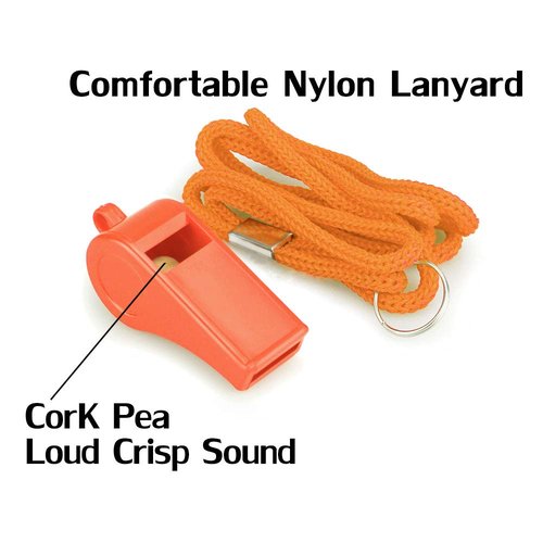Hipat Emergency Whistle, Super Loud Safety Whistle with Lanyard, Ideal for Kayaking, Boating, Swimming, Water Survival, Hiking, Camping, Climbing
