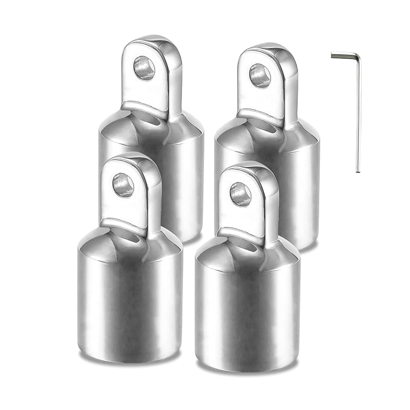 Bimini Top Eye End Cap 3/4" Stainless Steel 316 - 7/8" 1" Sizes w/ L Shape Hex Key