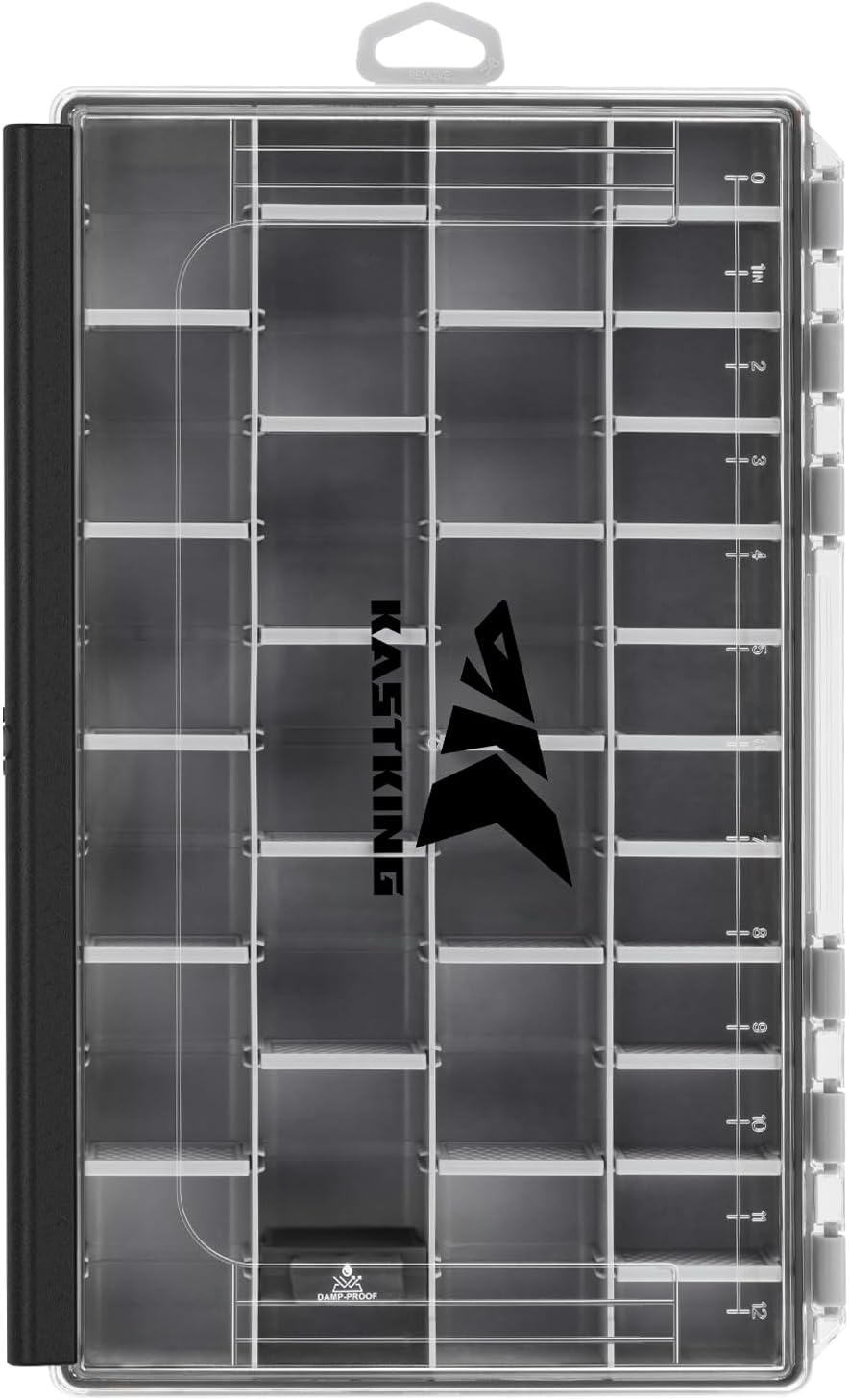 KastKing HyperSeal Waterproof Tackle Box, 3600 and 3700 Tackle Trays, Fishing Tackle Box Organizer with Removable Dividers, Lure Box and Terminal Tackle Storage,Black