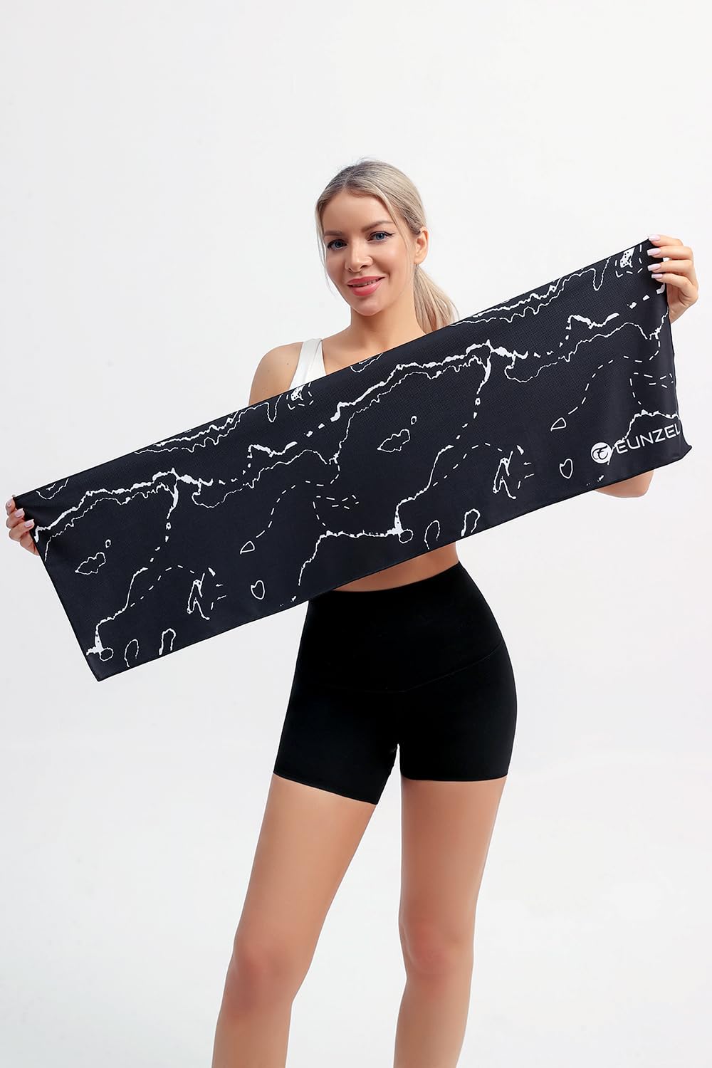 2 Pack Cooling Towel, Ice Towel for Neck, Soft Microfiber Chilly Towel Stay Cool for Sports, Yoga, Running, Gym, Workout, Biking, Camping & Outdoor Activities 40"x12", Black Contour& Starry