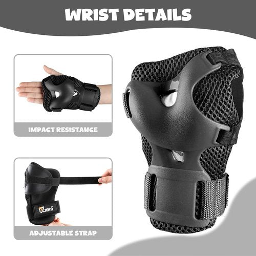 JBM Kids/Youth Knee Pad Elbow Pads and Wrist Guards Protective Gear Set for Skateboarding Cycling Roller Skating Inline Skating Scooter Riding Sports BMX Biking Sports