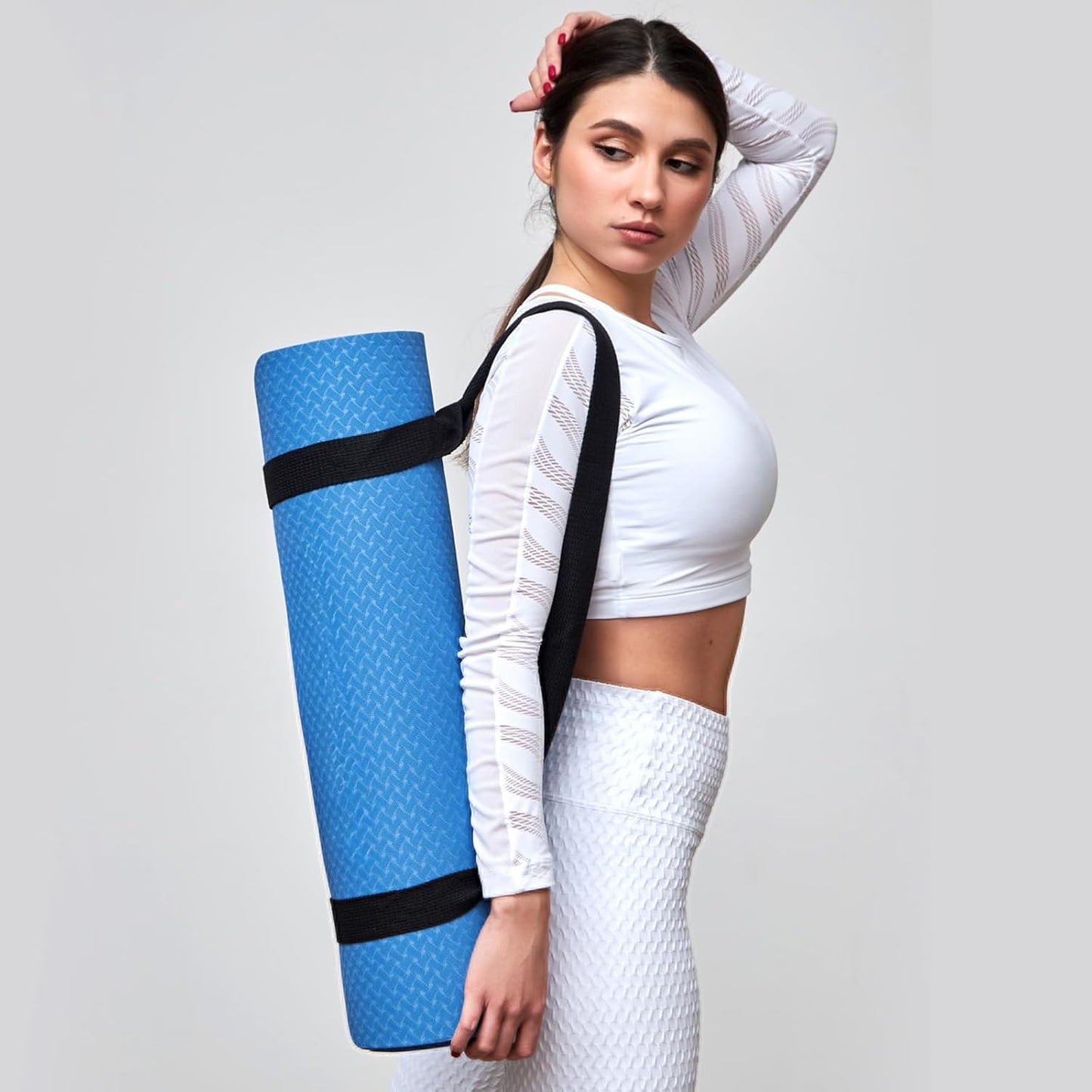 2 PCS Yoga Mat Carrying Strap Yoga Mat Sling Mats Slap Band Easy Holder Strap Adjustable Durable Exercise Carrier for Carrying Exercise Mats or Stretching (Black)