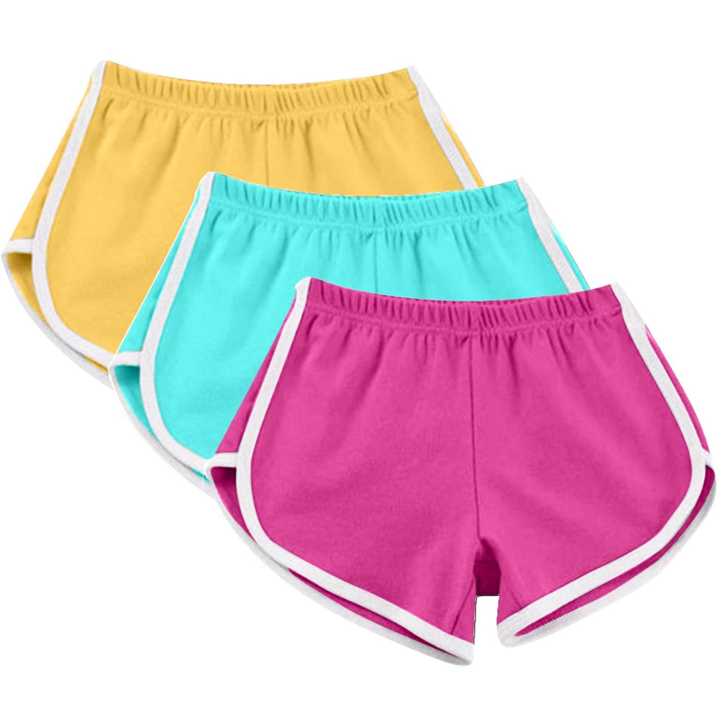 3 Pack Women's Athletic Shorts Summer Casual Elastic Waist Dolphin Cycling Yoga Workout Shorts Running Clothes 2025