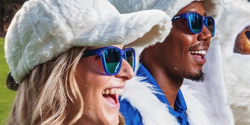 goodr Falkor's Fever Dream Polarized Sunglasses for Men & Women, Medium Sized (OG), Dark Blue Translucent Frame with Light Blue Mirrored Reflective Lenses, UV400 Protection, No Slip, No Bounce
