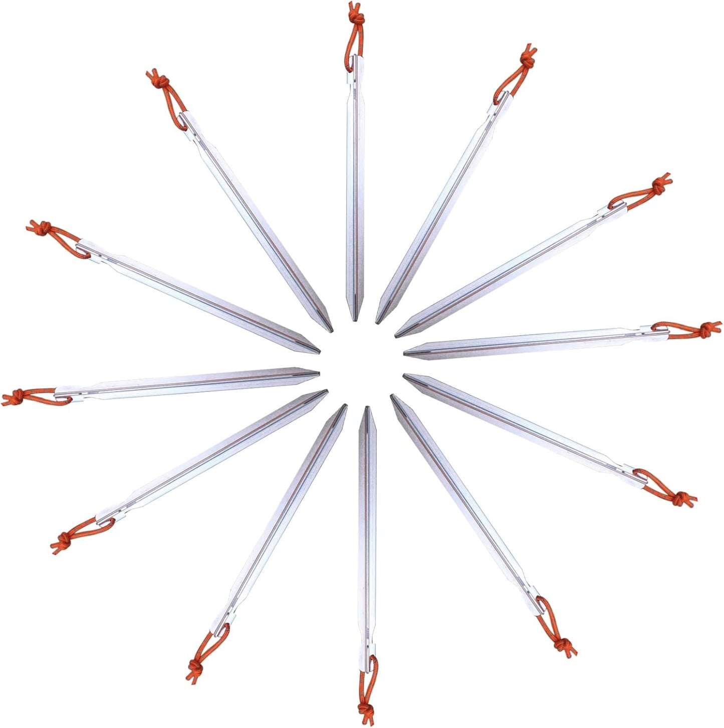 12 Pack Tent Stakes, 7075 Ground Metal Camping Aluminum Tent Pegs, Lightweight Tent Stakes Heavy Duty Spikes Camping Accessories