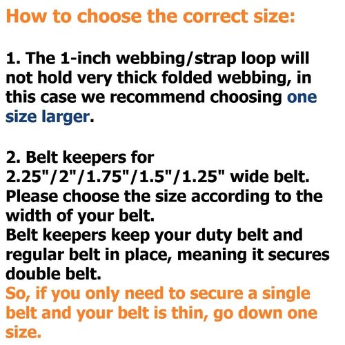TACNEX Duty Belt Keepers w/Hook & Loop Closure for 1" Wide Utility Belt Loop Stays Nylon Tactical Backpack Strap Holder Retainer Police Law Enforcement Security Military Accessories BK