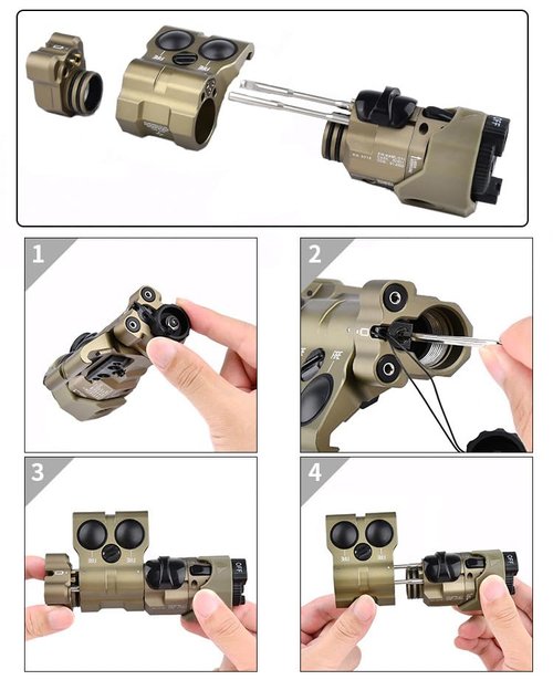 Metal MWL C1+ Box Laser Sights,with IR Laser + Red/Green/Blue Laser Sight + IR Fill Light + Strobe/Momentary/Constant Modes Whitelight LED 220 Lumens Flashlight,Fits for 20mm Picatinny Rail Mounting