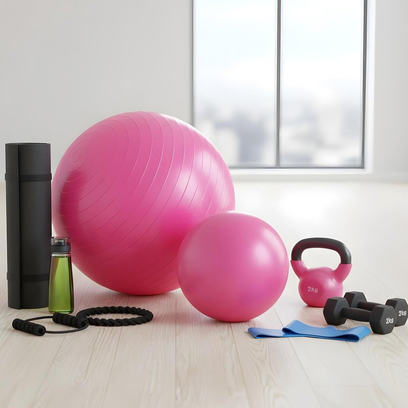 Kifmurase 2PCS Yoga Ball, 25Inch Thicked Anti-Burst Exercise Balls for Workout Stretching Stability, Non-Slip Balance Ball Equipment for Women Pilates Physical Therapy Pregnancy Labor Birthing Fitness