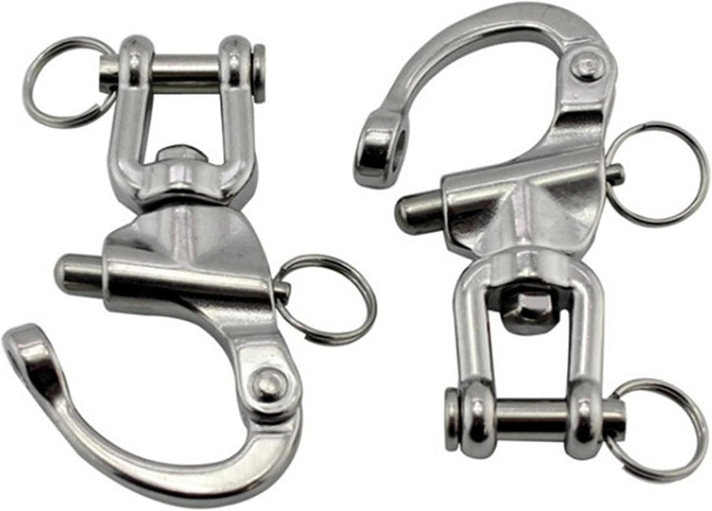 2Pcs Marine Swivel Snap Shackle, 316 Stainless Steel Quick Release Diving Clips Swivel Snap Hook for Sailboat Spinnaker Halyard Yacht