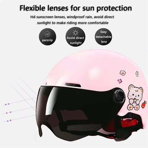 Kids Motorcycle Half Helmet with Cat Ears,Child Toddler Open Face Bike Vespa Helmet,Youth Boys Girls Moped Dirt-Bike Scooter Go-Kart Bicycle ATV Helmets for 2-14 Years Old, DOT Approved