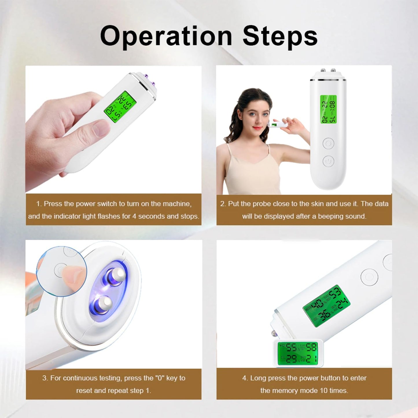 Hydration Monitor,Corneometer Skin Hydration Meter,Skin Analysis Machine Professional,Multifunctional Hydration Test and Tracking Device for Skincare with LCD,Skin Hydration Tester