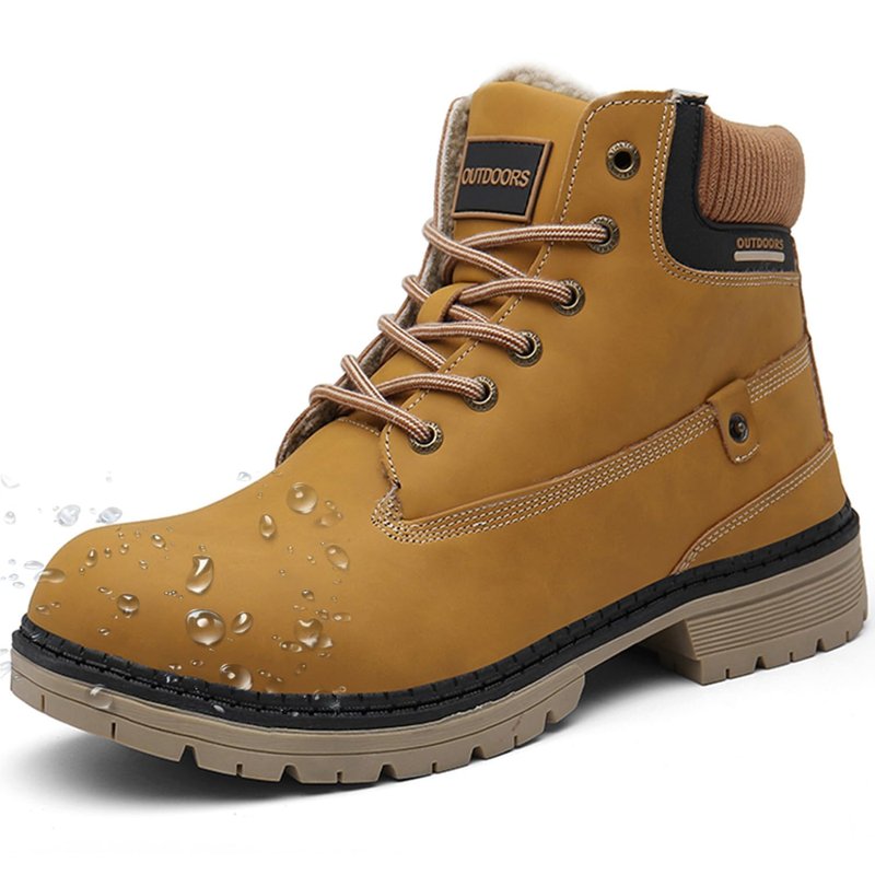 Eagsouni Men's Winter Booties Short Lace Boot Warm Fur Lined Ankle Boots Anti Slip Waterproof Outdoor Walking Shoes Hiking Climbing Shoes for Women