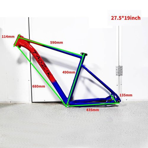 BSFHQS 27.5er Mountain Bike Hardtail Frame 15" 17" 19" Aluminum Alloy Rigid Disc Brake Frame Quick Release Frame 135mm QR, Internal Routing BSA BB68mm(Black Red,27.5 * 19")