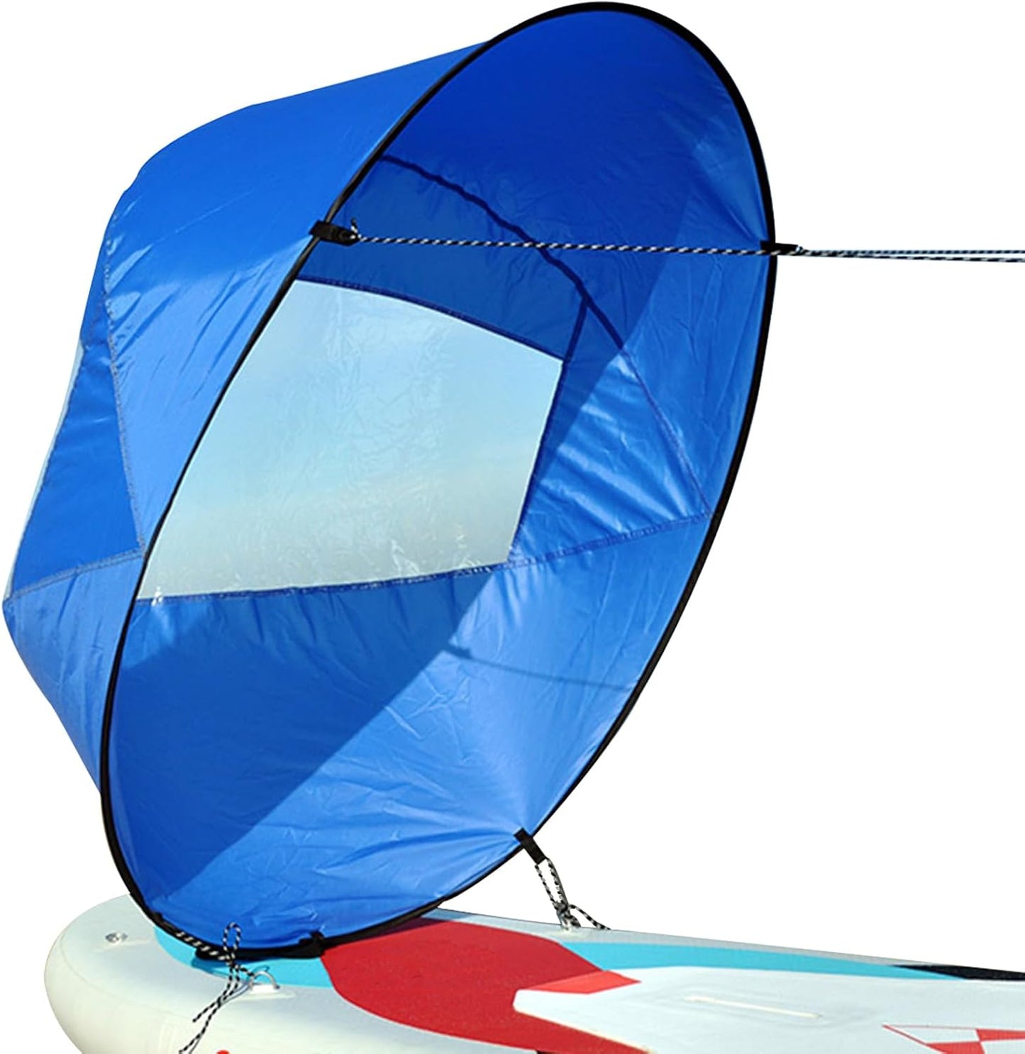 Kayak Wind Sail, Portable Foldable Durable Wind Sail with Transparent Window for Kayak Canoes (Green)
