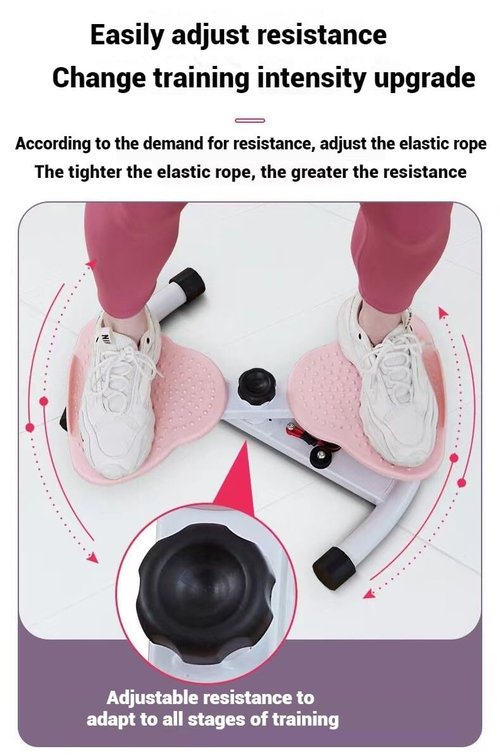 Waist Twister Machine,Ab Twister Board with Resistance Bands - 300 lbs Weight Capacity, Noiseless Ab Twister for Belly Fat Loss,Adjustable Resistance Non-Slip Surface, Home Gym Equipment(Pink)