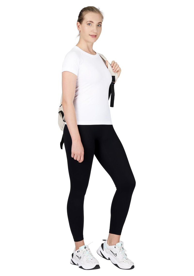 MathCat Seamless Workout Tops for Women Short Sleeve Yoga Running Shirts,Breathable Athletic Compression Shirt Women XS-XL White