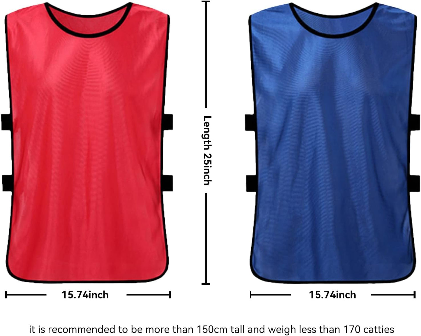 24 Pack Scrimmage Team Soccer Pinnies Vests Jerseys with Belt, Basketball Football Practice Jerseys for Men, Team Training Practice Vests Pinnies for Sports Youth and Adult