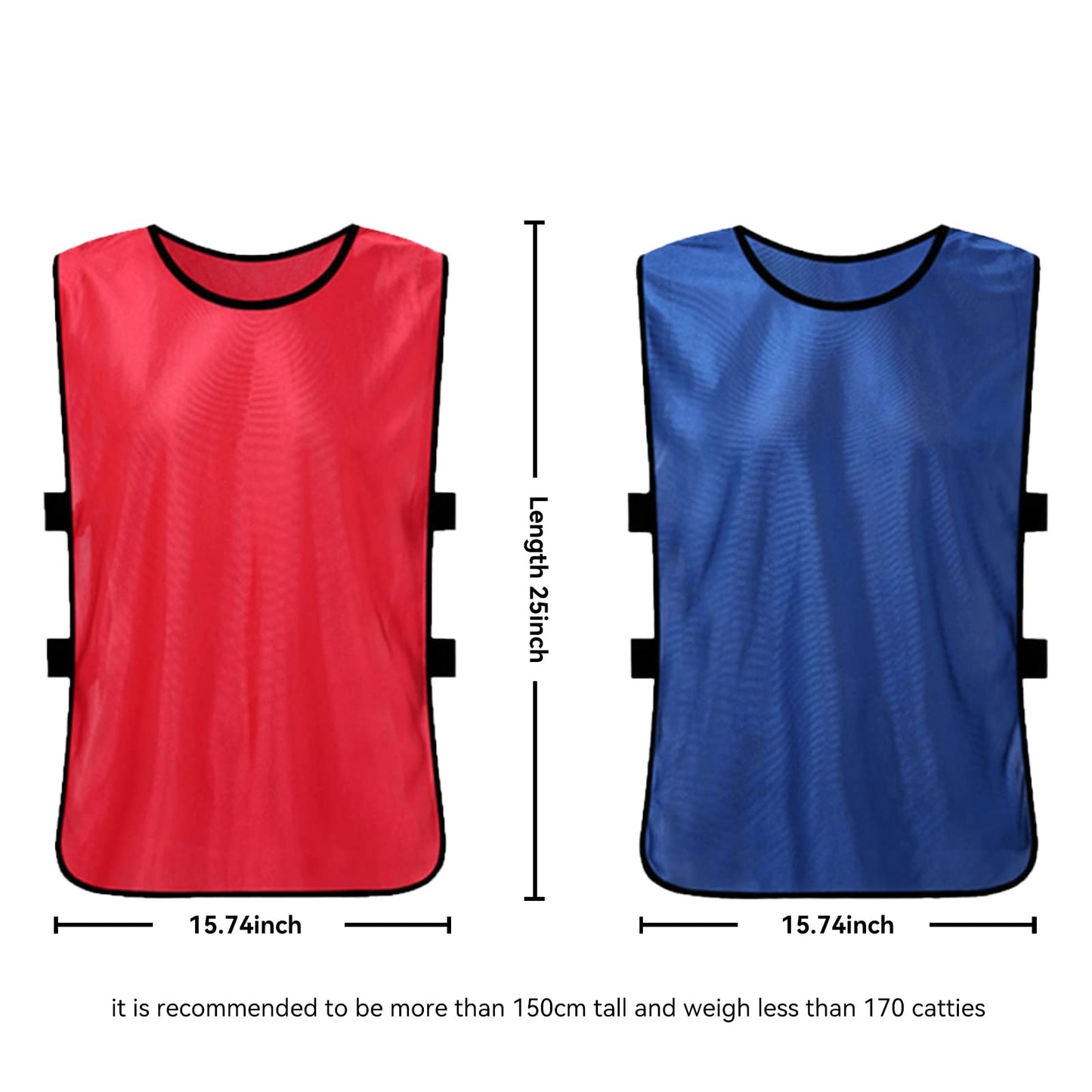 24 Pack Scrimmage Team Soccer Pinnies Vests Jerseys with Belt, Basketball Football Practice Jerseys for Men, Team Training Practice Vests Pinnies for Sports Youth and Adult