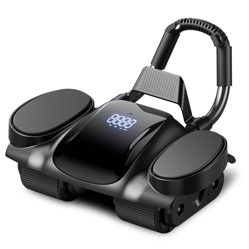 Ab Roller Wheel with Elbow Support - Abdominal Rebound Roller with LCD Large Screen Display
