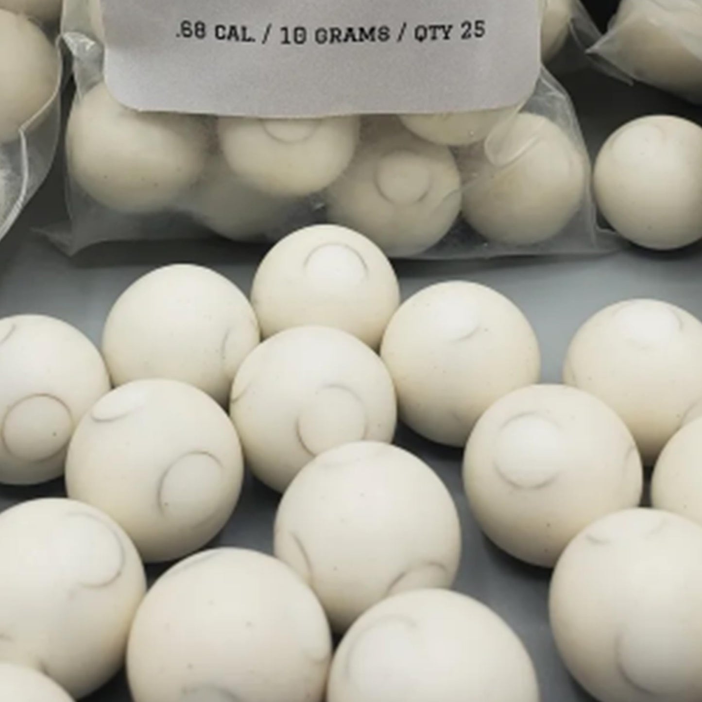 25 X Less Lethal .68 Cal Balls 10 Grams Metal Ball with PVC Coating Paintballs Self Defense Less Lethal paintballs