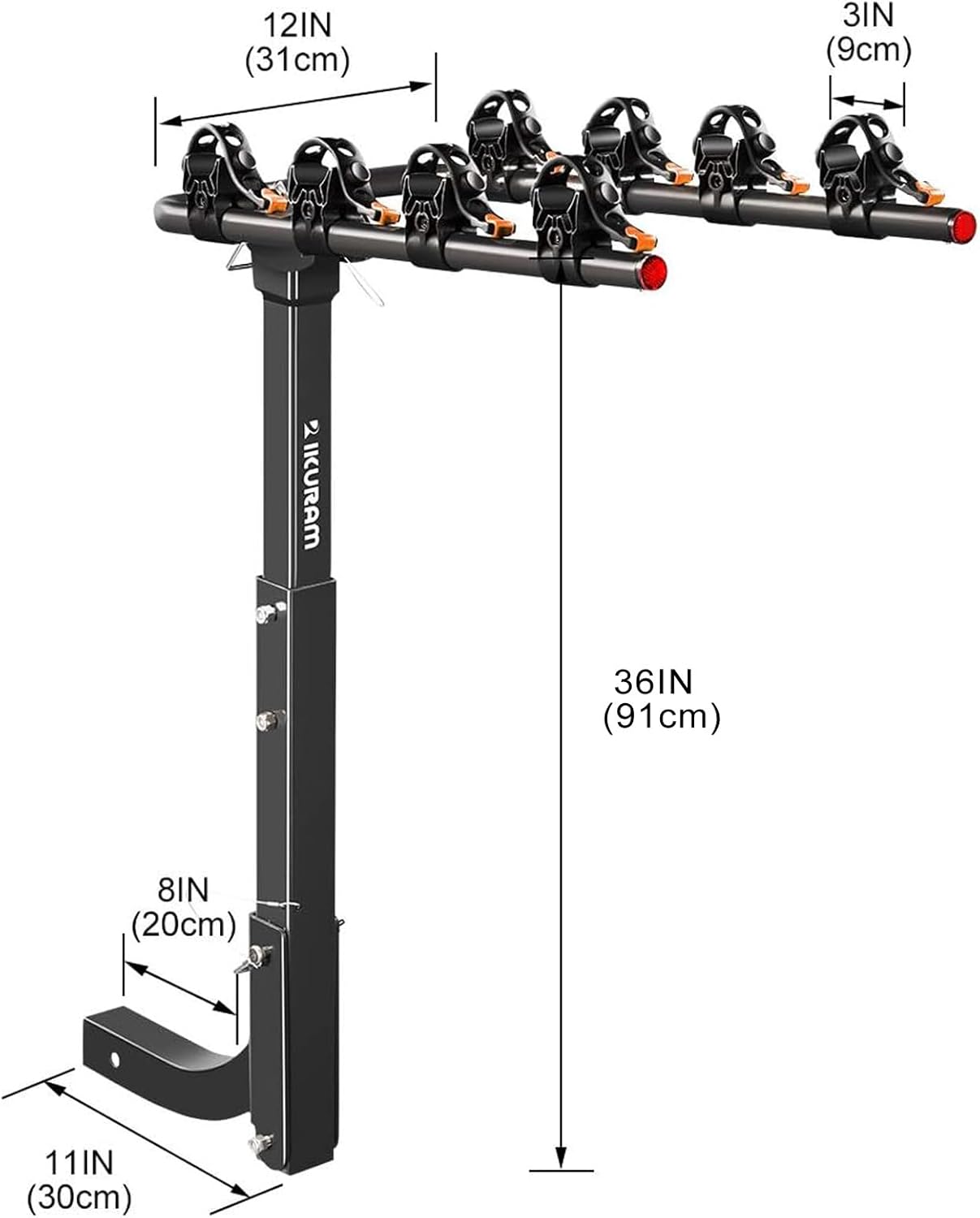 2 Bike Rack Hitch Mount, 200 lbs Electric Bicycle Carrier Rack Platform Style for Cars Trucks SUVs Minivans, fits MTB Gravel Road Bike with Up to 5-inch Fat Tire Carrier Rack - 2" Hitch Receiver