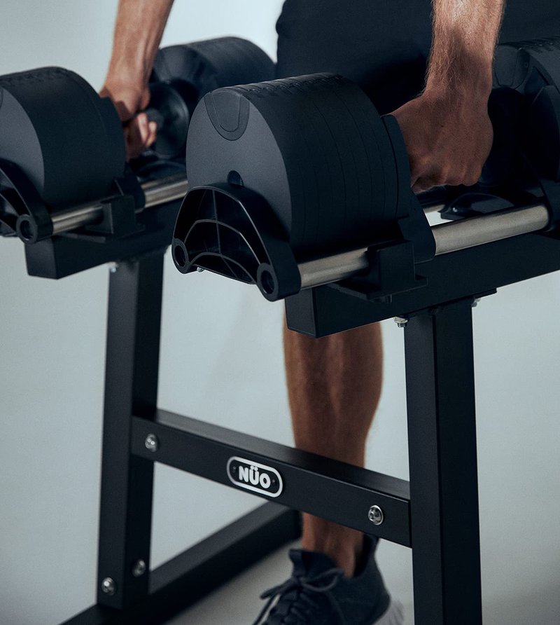 NÜOBELL® Adjustable Dumbbell Set for Home, 5-80 LB, Twist Lock 2024-25 Model, Classic Silver, 2 x 80 lb ea Dumbbell (Pair)