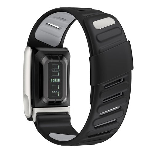 Rugged Comfort Silicone Wristband Compatible with WHOOP 5 | Whoop MG Band, Durable Soft Silicone Sports Loop Replacement Bands for Men Women with Metal Frame Connector (Black light gray, Whoop MG)