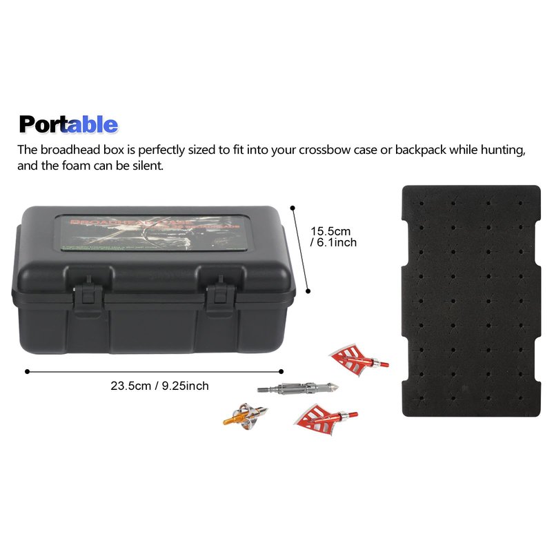 Smarkey Broadhead Storage Box Case for Compound Hunting Bow and Crossbow Accessory - 36PCS Stroage