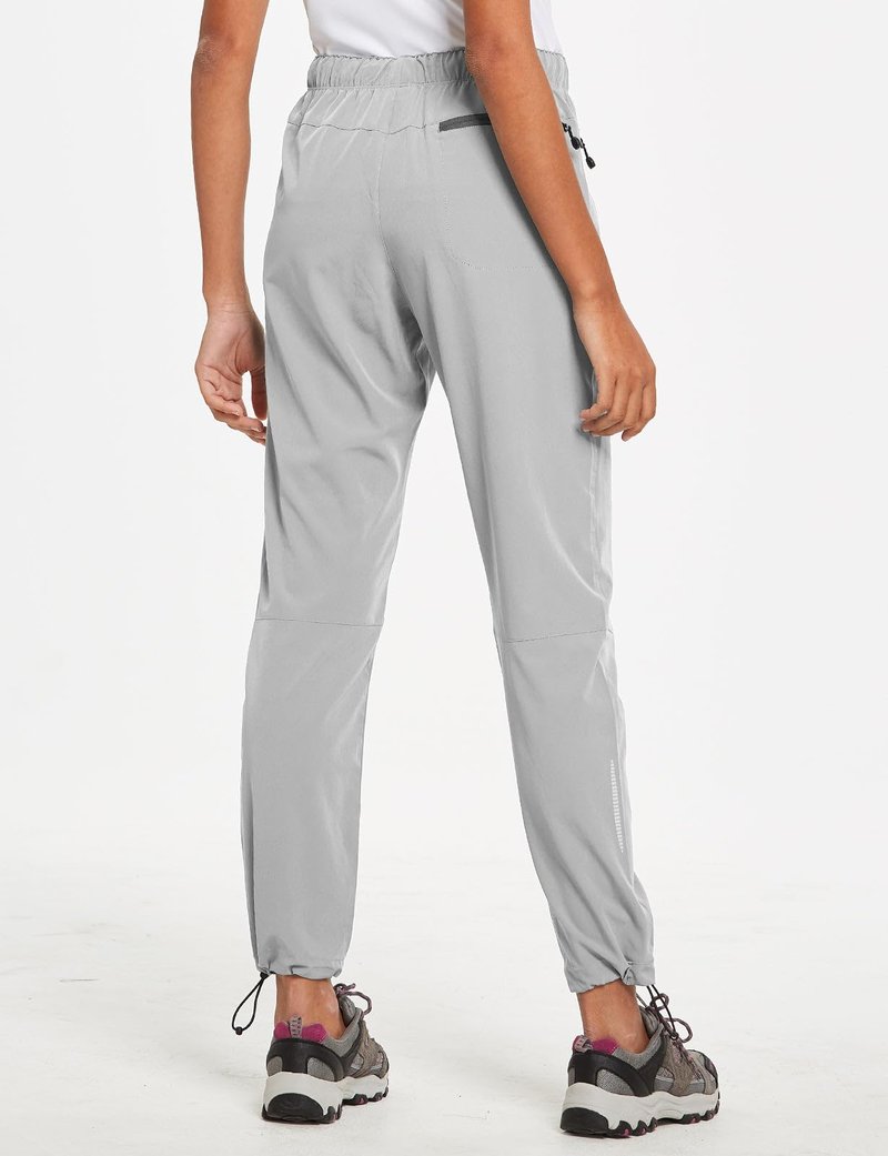 baleaf Travel Pants Women Hiking Long Tall Lightweight Quick Dry Water Resistant Cargo Pants 31'' Cool Gray Size S