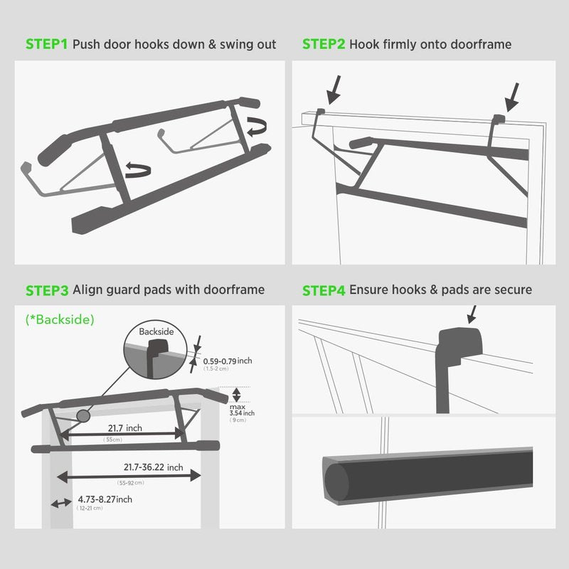 KAKICLAY Pull Up Bar for Doorway,2026 Upgrade Multi-Grip Hanging Bar for Home Gym, Max Capacity 440 lbs Multifunctional Portable Chin Up Bar - USA Original Patent, Designed, Shipped, Warranty