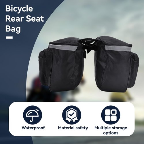 Jwthee Bike Saddle Bag, 25 L Bike Panniers Trunk Bag Bike Bag Accessories Panniers with Reflective Trim for Bike Rear Rack Bag