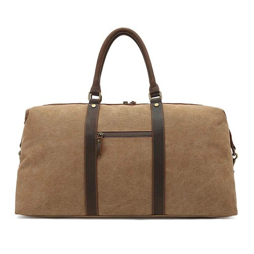 Duffle Bag Canvas Weekend Bag Waterproof Tote Bag Gym Sports for Travel, Workout(Khaki)