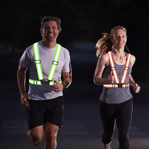 Fepdiu High Visibility Reflective Vest Safety Vest Running Reflective Gear Adjustable Reflective Vest for Walking,Jogging,Hiking,Night Cycling (Pink)
