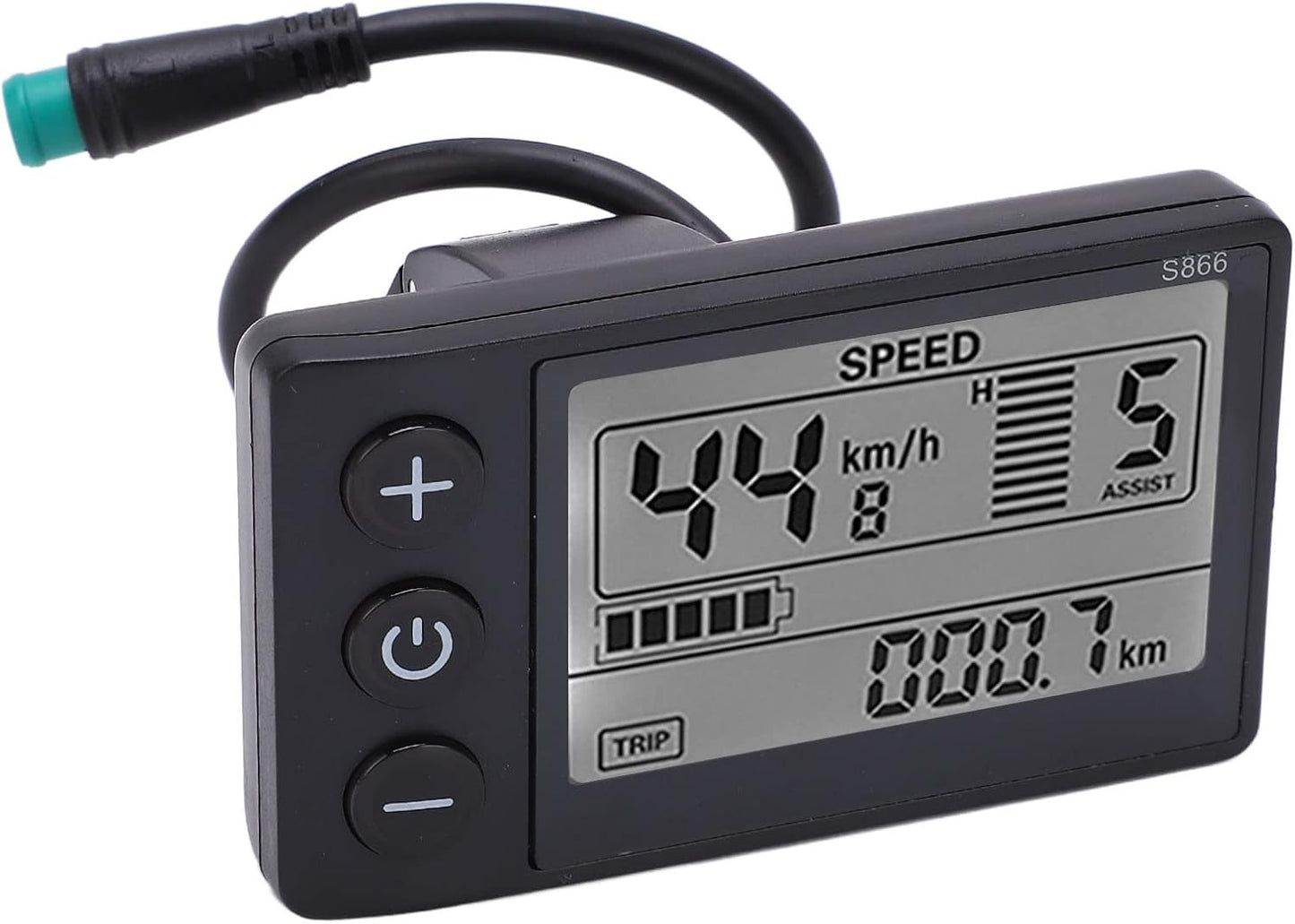 24V 36V 48V Electric Bicycle LCD Display, S866 Waterproof Electric LCD Display Control Panel Power Speed Meter for 22.2mm Electric Bike Handlebar E Bike Scooter Parts