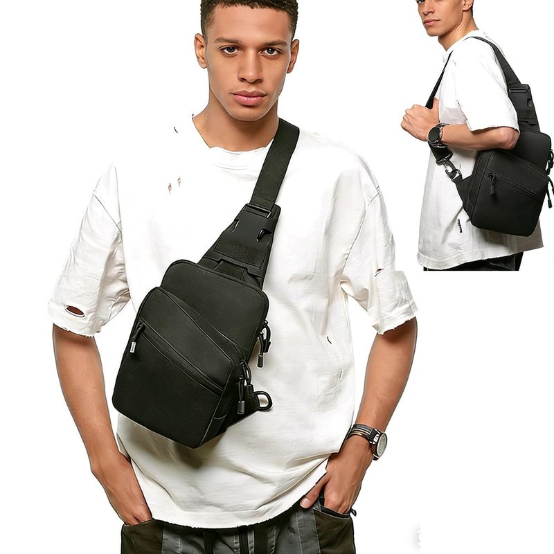 Vdones CCW Concealed Carry Chest Bag with Gun Holster, Adjustable Tactical Sling Bag Crossbody EDC Gun Carry Bag for Men