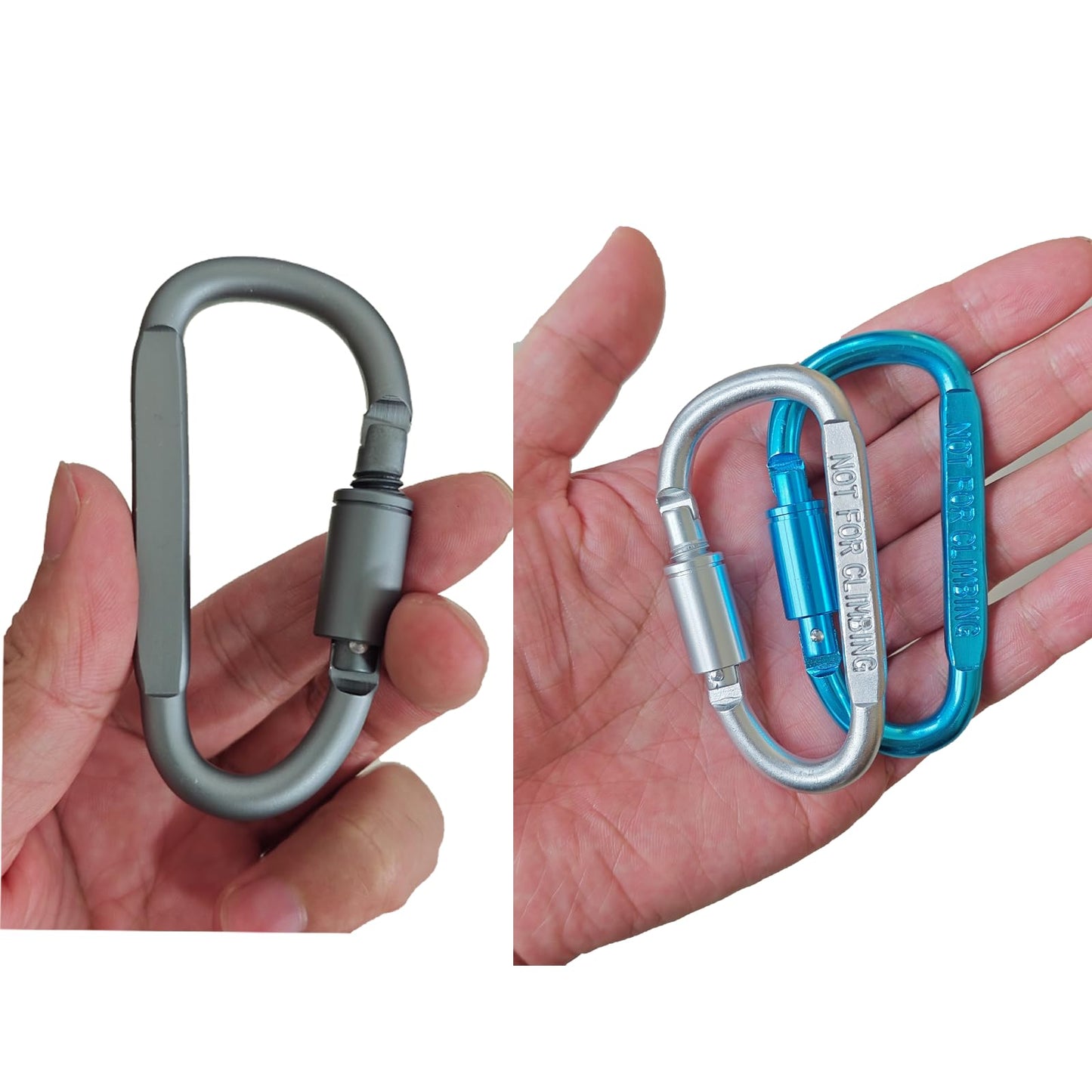 Panrock Carabiner/Clip D Ring Hooks Heavy/4 Colors Locking Carabiner /3.2 in Outdoor Camping/Carabiner for Keys/ 3 of Them Random